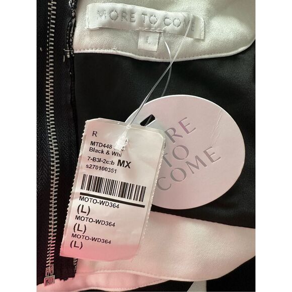 NWT More To Come Jeyne Colorblock Cropped Top & Skirt 2Pc Set Black White Large - Picture 8 of 8